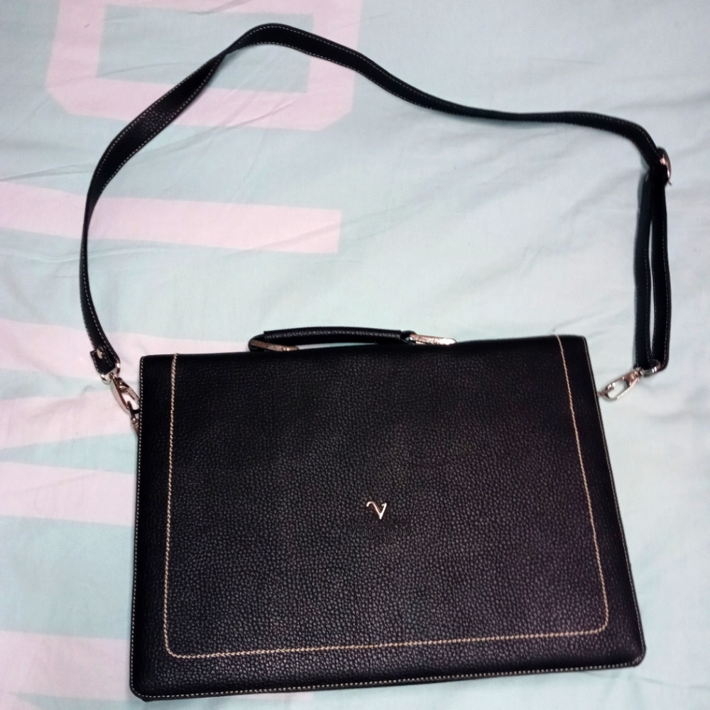 Black Laptop Briefcase Bag with Shoulder Strap